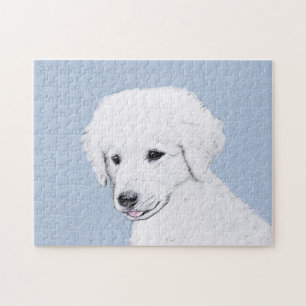 Kuvasz Painting - Cute Original Dog Art Jigsaw Puzzle