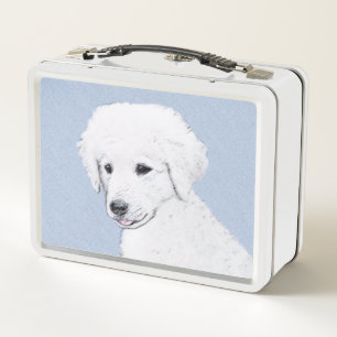 Kuvasz Painting - Cute Original Dog Art Metal Lunch Box