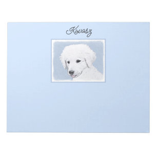 Kuvasz Painting - Cute Original Dog Art Notepad