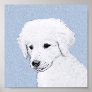 Kuvasz Painting - Cute Original Dog Art Poster