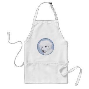 Kuvasz Painting - Cute Original Dog Art Standard Apron
