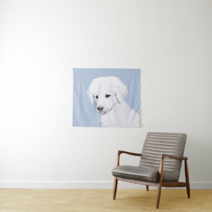 Kuvasz Painting - Cute Original Dog Art Tapestry