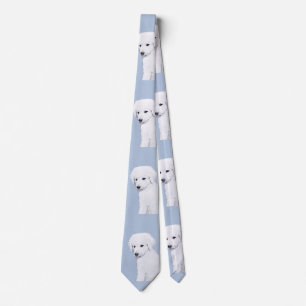 Kuvasz Painting - Cute Original Dog Art Tie