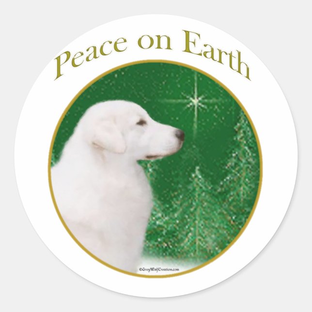 Kuvasz Peace Classic Round Sticker (Front)