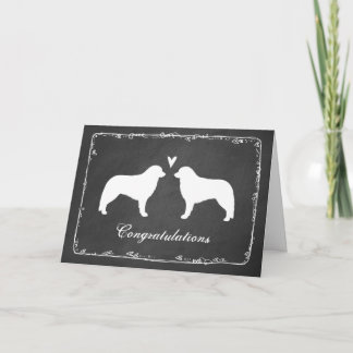 Kuvasz Silhouettes Wedding Congratulations Card