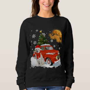 Kuvasz Vintage Wagon Red Truck Christmas Tree Paja Sweatshirt