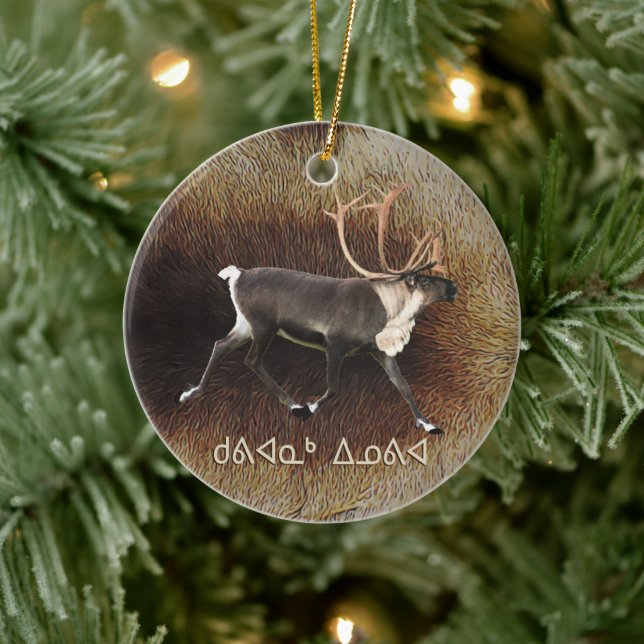 Kuvianak Innovia - Bull Caribou (Reindeer) Ceramic Tree Decoration (Tree)