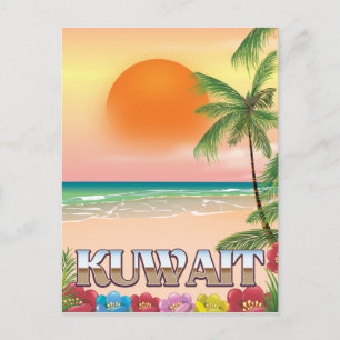kuwait beach travel poster postcard