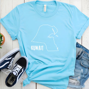 Kuwait Country Map Kuwaiti National Boundary Shape T-Shirt