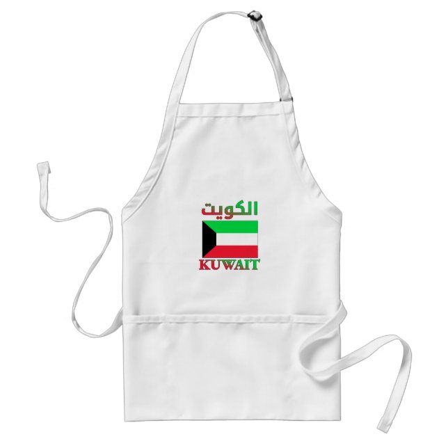 Kuwait Flag الكويت Arabic & English WordArt Standard Apron (Front)