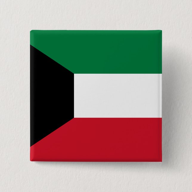 Kuwait Flag 15 Cm Square Badge (Front)