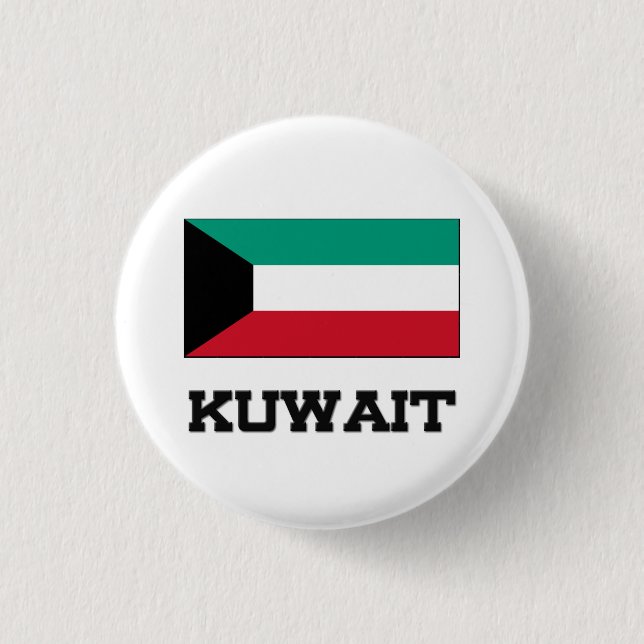 Kuwait Flag 3 Cm Round Badge (Front)