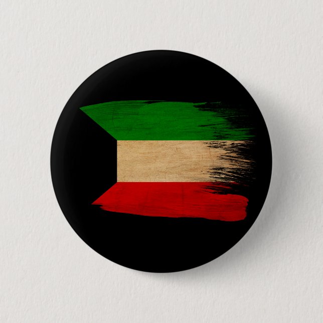 Kuwait Flag 6 Cm Round Badge (Front)