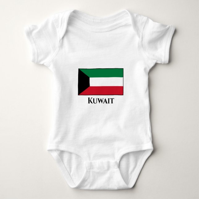 Kuwait Flag Baby Bodysuit (Front)