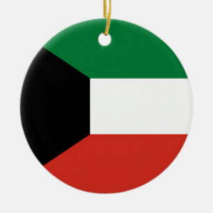 Kuwait flag ceramic tree decoration