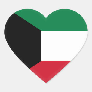 Kuwait Flag Heart Sticker