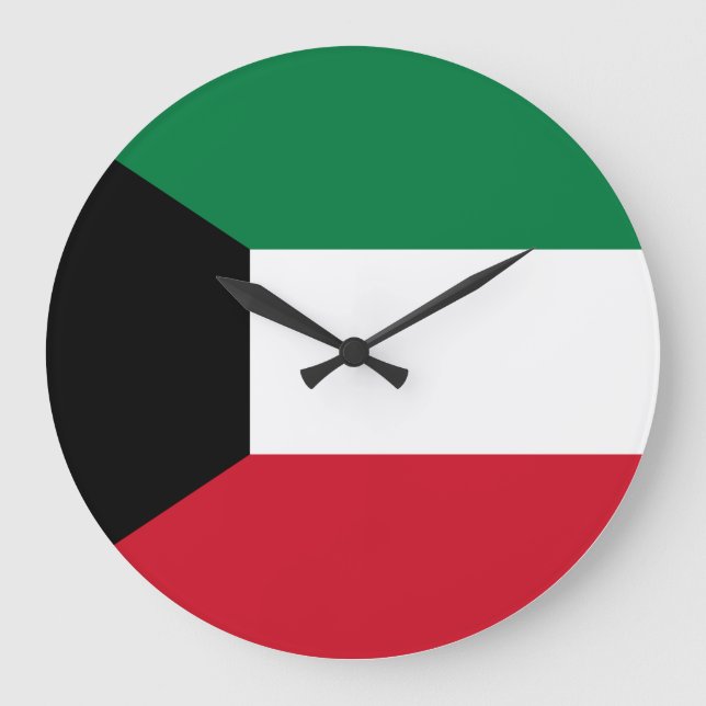 Kuwait Flag Large Clock (Front)