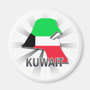 Kuwait Flag Map 2.0 Magnet