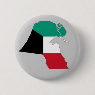 Kuwait Flag Map 6 Cm Round Badge