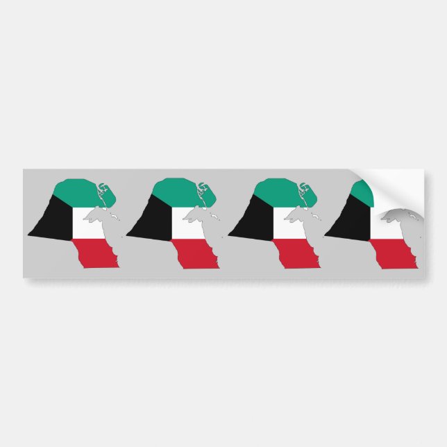 Kuwait Flag Map Bumper Sticker (Front)