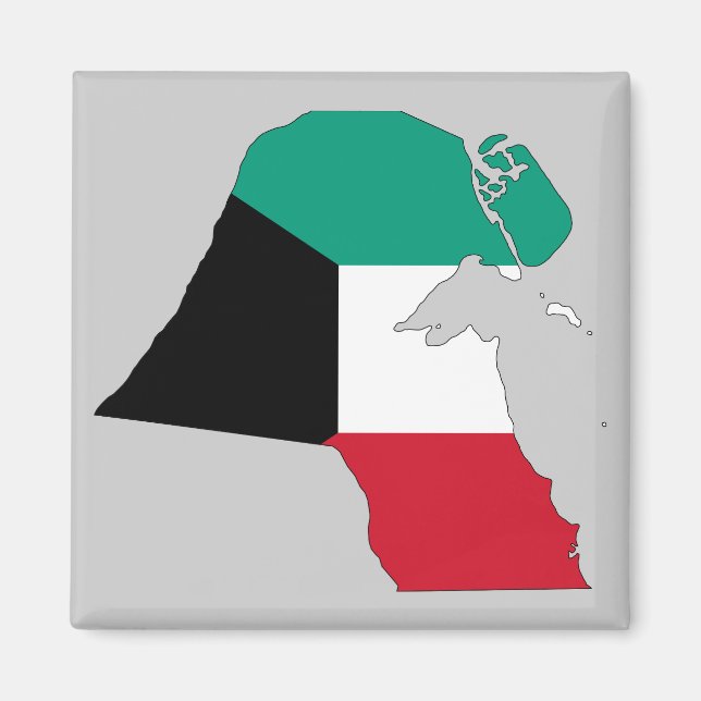 Kuwait Flag Map Magnet (Front)