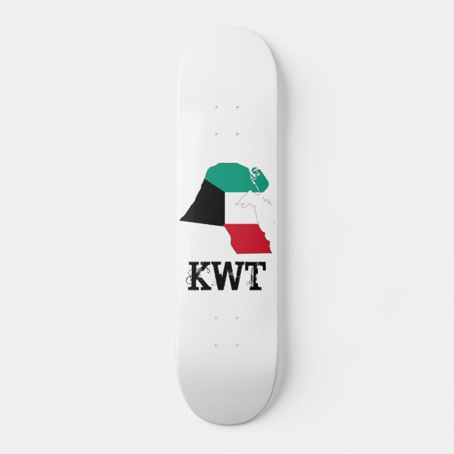 Kuwait Flag Map Skateboard (Front)