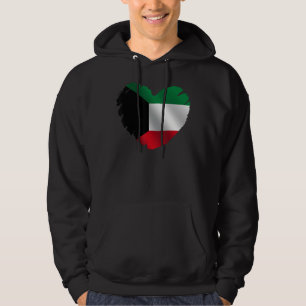 Kuwait Flag On Shape Of Heart Kuwaiti Kuwait   Hoodie