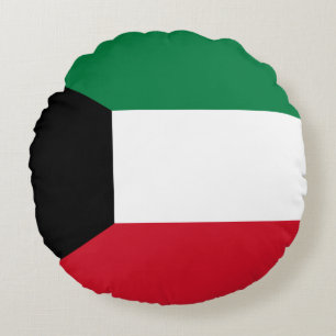 Kuwait Flag Round Cushion