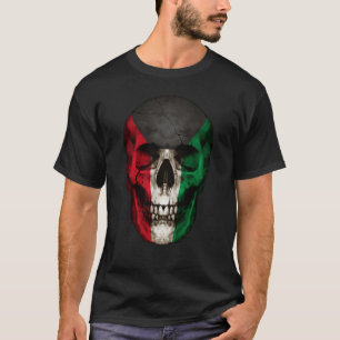 Kuwait Flag Skull Kuwaiti Roots Proud Patriotic T-Shirt