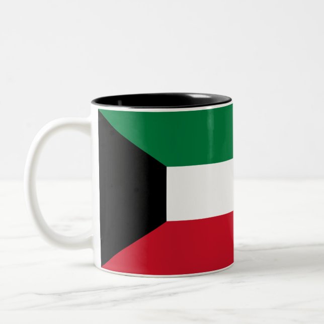 Kuwait Flag Two-Tone Coffee Mug (Left)