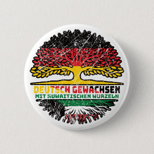 Kuwait Kuwaitisch Deutsch Deutschland Baum Wurzel 6 Cm Round Badge