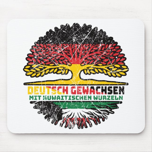 Kuwait Kuwaitisch Deutsch Deutschland Baum Wurzel Mouse Pad (Front)