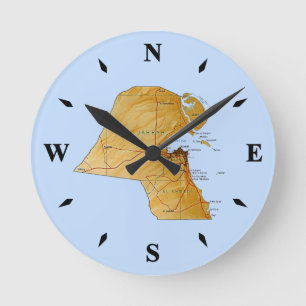 Kuwait Map Clock