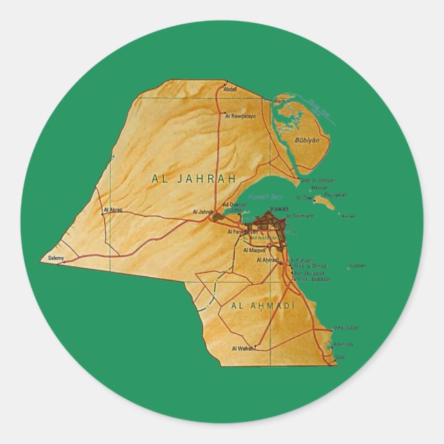 Kuwait Map Sticker (Front)