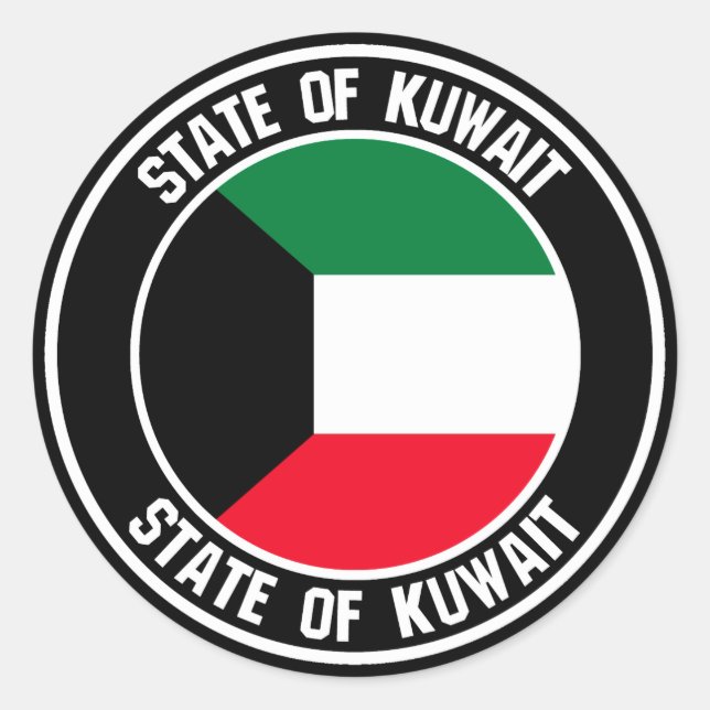 Kuwait Round Emblem Classic Round Sticker (Front)