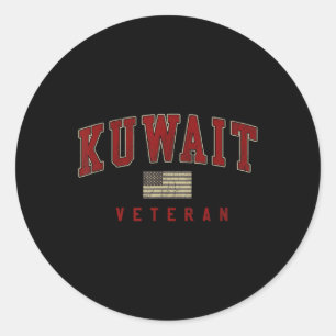 Kuwait War Veteran Shirt Military Service Classic Round Sticker