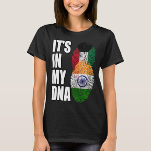 Kuwaiti And Indian Mix DNA Heritage Flag T-Shirt