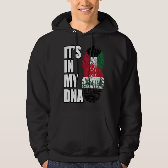 Kuwaiti And Iraqi Mix DNA Heritage Flag Hoodie (Front)