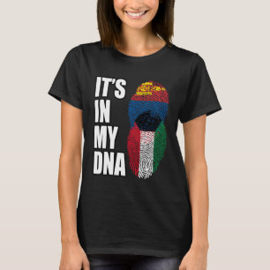Kuwaiti And Mongolian Mix DNA Heritage Flag T-Shirt