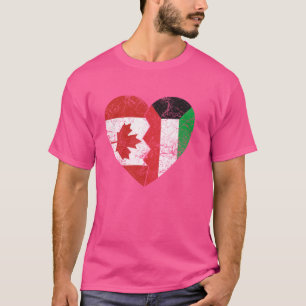 Kuwaiti Canadian Flags Heart Canada Kuwait Roots T-Shirt