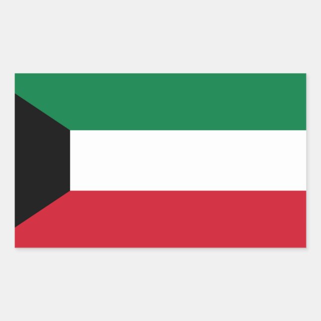 Kuwaiti Flag, Flag of Kuwait Rectangular Sticker (Front)