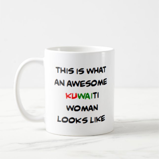 kuwaiti woman, awesome coffee mug (Left)