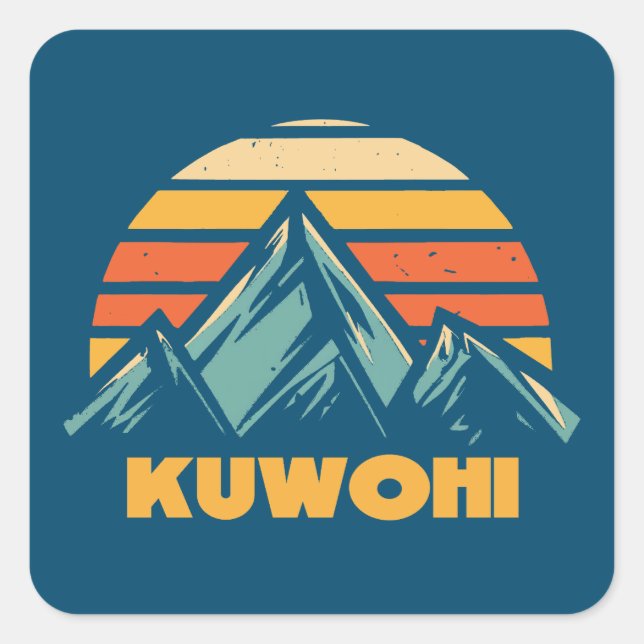 Kuwohi North Carolina Tennessee Retro Turquoise Square Sticker (Front)