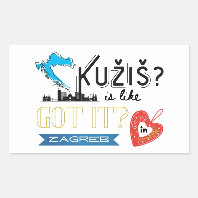 Kužiš? Zagreb Croatia  Rectangular Sticker (Front)