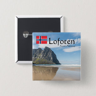 Kvalvika Lofoten Norway 15 Cm Square Badge