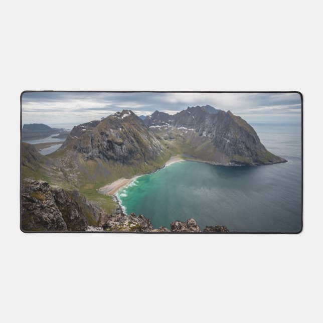 Kvalvika Lofoten Norway Desk Mat (Front)