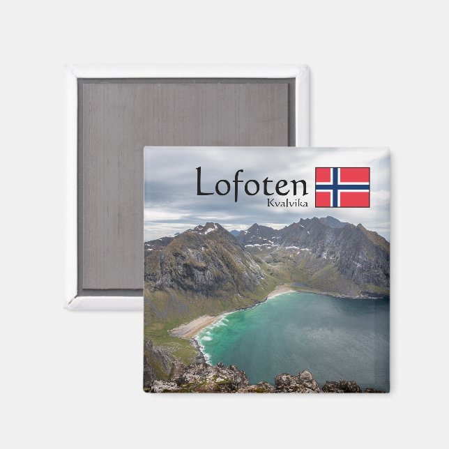 Kvalvika Lofoten Norway Magnet (Front/Back)