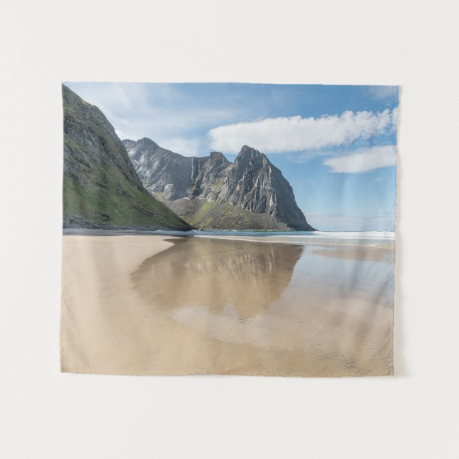 Kvalvika Lofoten Norway Tapestry (Front (Horizontal))