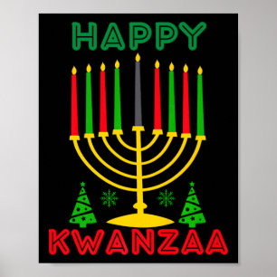Kwanza 2024 Christmas Afro-american Kids Mens Happ Poster