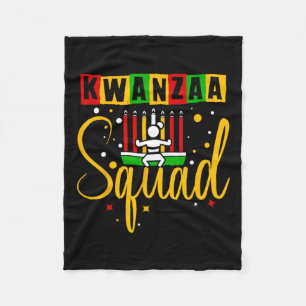 Kwanza Squad Family Christmas Afro-american Happy  Fleece Blanket